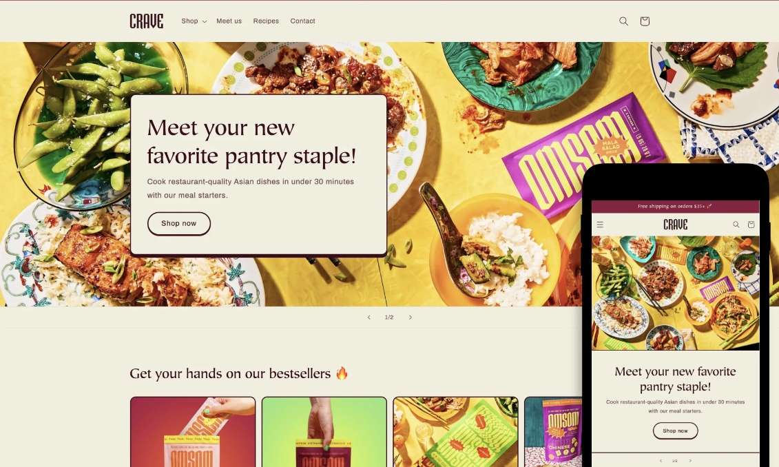 Crave is one of the best free Shopify premium themes